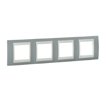 Unica Mystic gray-Ivory Quadruple Horizontal frame-8420375133318