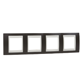 Unica Plus - Cover Frame - 4 Frame, H71 - Cocoa/Ivory-8420375133363