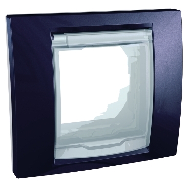 Unica Navy-White IP44 single frame (with mounting plate without nails)-8420375164015