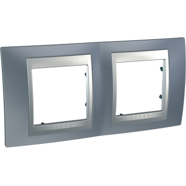 Unica Metallic gray-Aluminum Double Horizontal frame-8420375155099