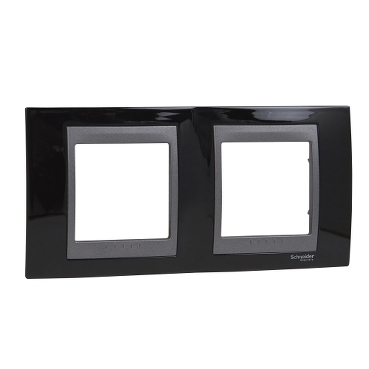 Unica Rhodium black-Graphite Double Horizontal frame-8420375154498