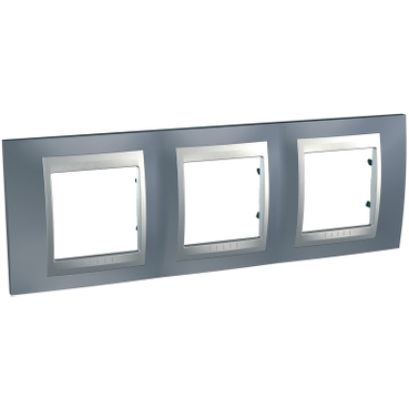 Unica Metallic gray-Aluminum Triple Horizontal frame-8420375155235