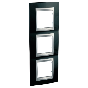 Unica Rhodium black-Aluminum Triple vertical frame-8420375155266