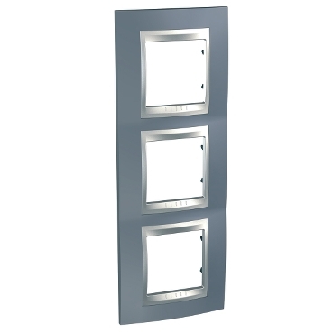 Unica Metallic gray-Aluminum Triple vertical frame-8420375155303