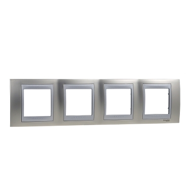 Unica Matt nickel-Aluminum Quadruple Horizontal frame-8420375116137
