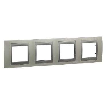 Unica Pearl white-Aluminum Quadruple Horizontal frame-8420375155327