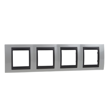 Unica Pearl white-Graphite Quadruple Horizontal frame-8420375154764