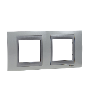 Unica Pearl White-Aluminum Double Horizontal Frame-8420375155044