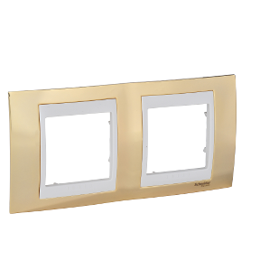Unica Plus 2 Pcs Horizontal Frame Gold/White-8420375135183