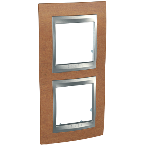 Unica Top - Cover Frame - 2 Sets - Cherry Wood/Aluminium-8420375115949