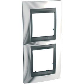 Unica Polished Chrome-Graphite Double Vertical Frame-8420375153873
