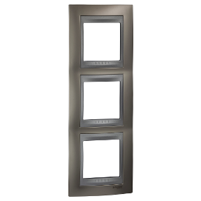 Unica Matte Nickel-Aluminum Triple Vertical Frame-8420375116069