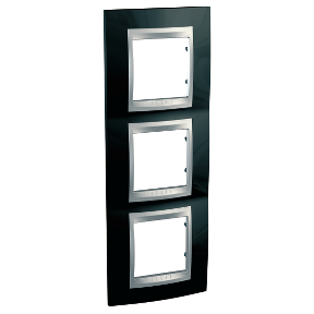 Unica Rhodium Black-Aluminum Triple Vertical Frame-8420375155266