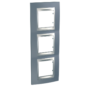 Unica Metallic Grey-Aluminum Triple Vertical Frame-8420375155303