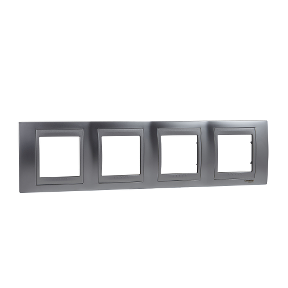 Unica Chrome Satine-Aluminium Quadruple Horizontal Frame-8420375116120
