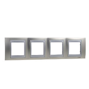 Unica Matte Nickel-Aluminum Quadruple Horizontal Frame-8420375116137
