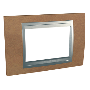 Unica Top - Door Frame - 3 Modules - Cherry Wood/Aluminium-8420375116229