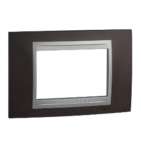 Unica Top - Cover Frame - 3 Modules - Wenge/Aluminium-8420375116236