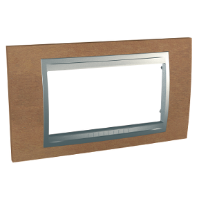 Unica Top - Door Frame - 4 Modules - Cherry Wood/Aluminium-8420375116298