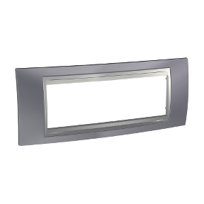 Unica Metallic Gray-Aluminum Six Module Frame-3606480435171