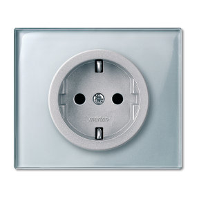 TRANCET SCHUKO socket insert, louver, aluminum-3606485091174
