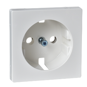 Center Plate for Schuko Socket Mechanism, Pole White, Glossy, System M-3606480304637
