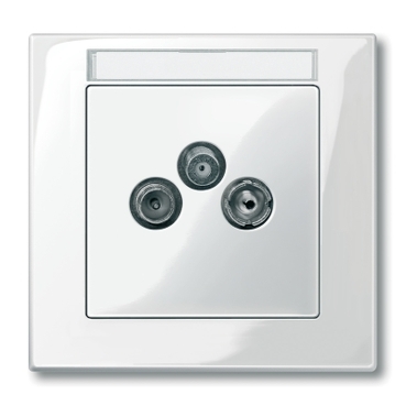 Merten TV Socket key cover (2/3 hole), System-M, White-3606485093024