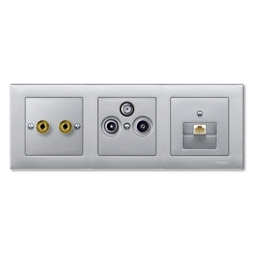 Merten TV Socket key cover (2/3 hole), System-M, Aluminum-3606485069357