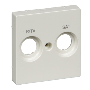 R/Tv+Sat Marked Mer.Pl. for Antenna Socket, Pole White, Glossy, System M-13606485093366