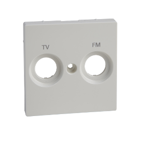 Fm+TV Marked Center Plate for Antenna Socket, Pole White, Glossy, System M-3606485093383