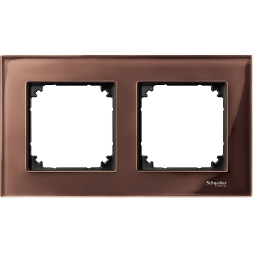Merten Double frame, M-Elegance Glass, Mahogany brown-3606480179754