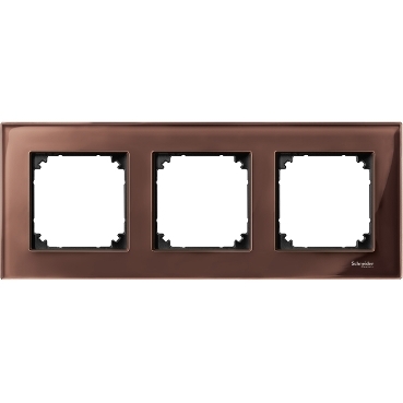 Merten Triple frame, M-Elegance Glass, Mahogany brown-3606480179792