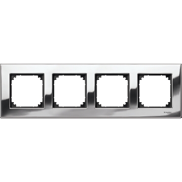 Merten Quad frame, M-Elegance Glass, Chrome-3606480074615