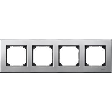 Merten Quad frame, M-Elegance Glass, Platinum silver-3606485111544