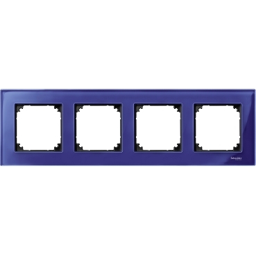 Merten Quadruple frame, M-Elegance Glass, Sapphire blue-3606480179853