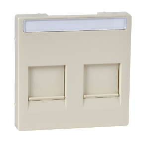 With Labellitose Scroll Mer.Pl. 2-Key Modular Jack, White, Glossy, System M-3606480309649