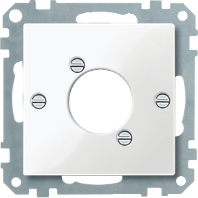 XLR ses fiş konnektörü için merkezi plaka, kutup beyazı, parlak, System M-3606485095783