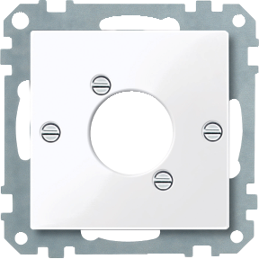 XLR ses fiş konnektörü için merkezi plaka, aktif beyaz, parlak, System M-3606485095790