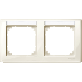 M-Smart bezel, 2-tag.bracket, horizontal mounting, white, glossy-3606480351389