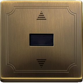 Blind push button with infrared receiver and sensor connection, antique brass, Artec/Trancent/Antik-3606485099132