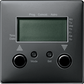 Blind time switch with sensor connection, black gray, Artec/Trancent/Antik-3606485009506