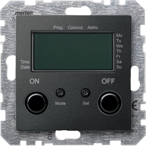 Time switch with sensor connection, Merten System M, anthracite-3606485009940