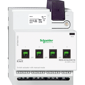 Knx Switch Actuator Reg-K/4X230/16, Manual Mode, Light Gray-3606485011783