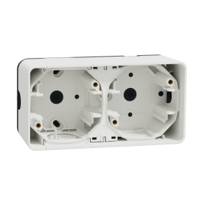 Mureva surf box 2-g, horiz for multi wh - Grounded Socket with Timer, childproof, System-M, Cream-3606480789878