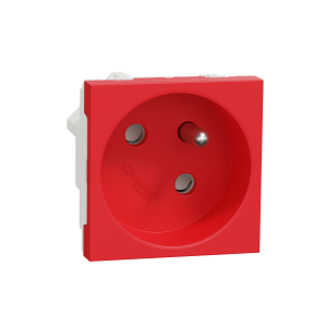 New Unica, Child Protected Ups Socket 45° Red-3606489453992