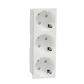 New Unica, Triple Child Protected Grounded Socket White-3606481464156
