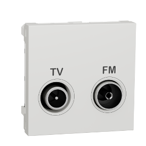 New Unica, Tv-R Plug Through, 2 Modules, White-3606489467234