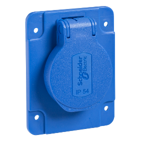 Practical Socket - Blue - 2P + E - 10/16 A - 250 V - German - Ip54 - Surface Mounted - Black-3303432319915