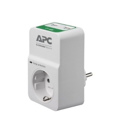 Single Surge Protected Socket and 2 USB Fast Charge Outlets, White-731304334750