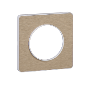 Odace - Touch - Cover Frame - Single Frame - Metal Brushed Bronze And White Border-3606480545917